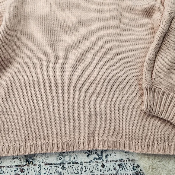 LC Lauren Conrad Pink Rib Knit Pullover Sweater Women Size Large - Picture 2 of 8
